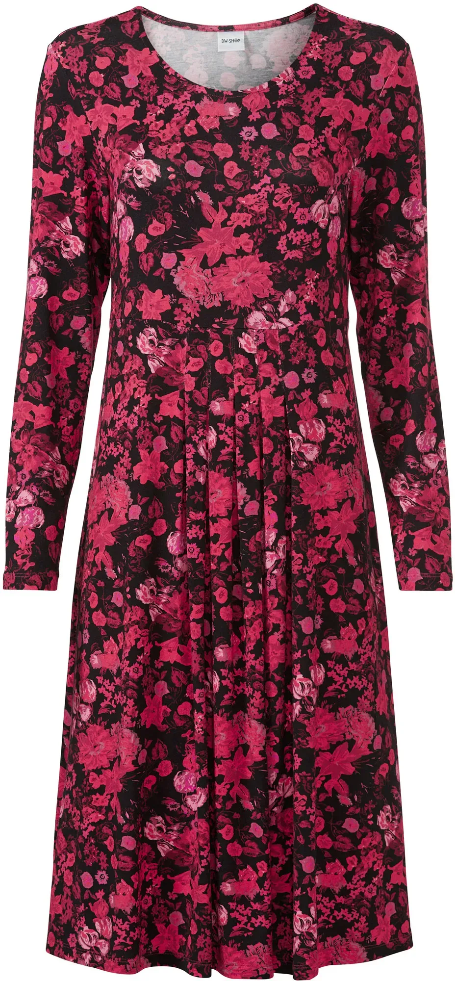 Viskose-Mix-Kleid, Druck rot, 52