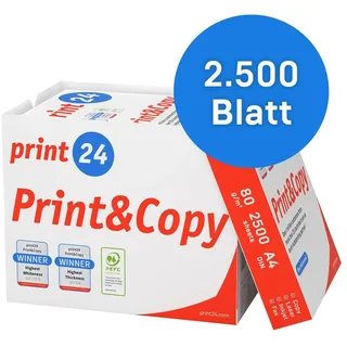 print24 Druckerpapier A4 80 g/m2 2500 Blatt