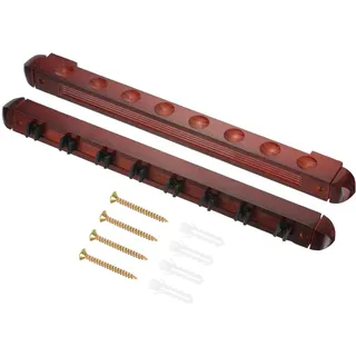 PATIKIL Pool Queue Rack 1Paar Holz Billiard Queue Stick Rack Wandmontiert Queue Stick Halterung Hält 8 Queue für Billiard Pool Spieler Burgundisch