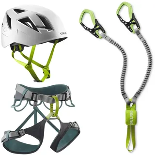 EDELRID Klettersteigset Kit mit Klettergurt Skye und Cable Kit sowie Kletterhelm Zodiac, Größe:S-M