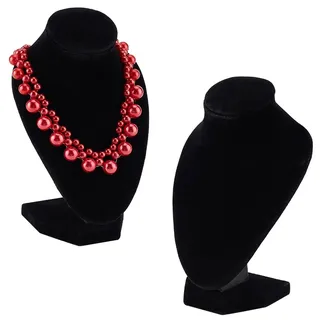 Pandahall Elite 2 Stück 3D Samt Halskette Display Anhänger Kette Büstenhalter Ständer Kleine Größe Schmuck Modell Organizer für Boutiquen Ausstellungslayout 9.4x6.2x14.5cm