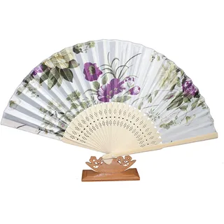 AAF Nommel ®, 1 STK. Sommerfächer Deko Hochzeit Fächer aus Holz und Stoff Wasserfest Nr 505