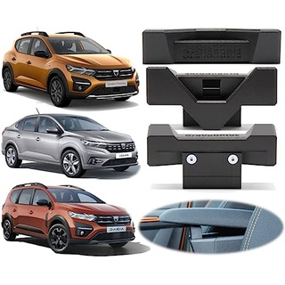 craVeDRIVE Verbesserung für Mittelarmlehne DACIA Jogger Sandero Logan Autos | Armlehnenhalterung | Armauflage Deditizier Armlehne Zubehör | Schwarz | Dacia Kompatibel