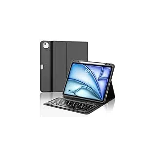 Occtingkind Tastatur für iPad Air 13 2024 (M2), Schutzhülle mit Tastatur für iPad Air 13 Zoll, magnetische abnehmbare Bluetooth-Tastatur QWERTY Italienisch für iPad Air (M2) 13 Zoll 2024, Schwarz