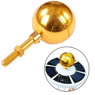 Sileduove 1 Stück Fahnenmast Spitze Kugel, Outdoor Fahnenmast Ball Topper Ornament 3 Zoll Gold Eloxiertes Aluminium-Finish