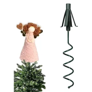Weihnachtsbaumspitzen-Halter, 32 cm, universeller drehbarer Baumspitzen-Halter, Kunststoff, mit Verstellbarer Befestigung zur Stabilisierung und Unterstützung von Baumkronen-Dekorationen, passend für