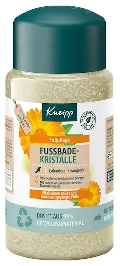 Kneipp Fussbadekristalle Calendula Orangenöl - Mit pflegendem Jojobaöl - Für Diabetiker geeignet - vegan