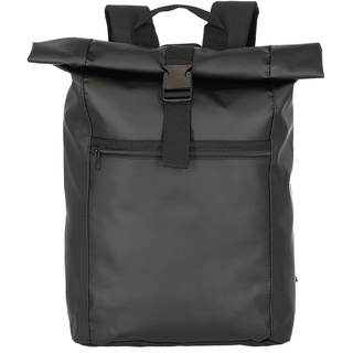 Halfar Rucksack KURIER ECO Rucksack aus LKW-Plane mit einer Reißverschluss-Vordertasche und gepolstertem Rücken, schwarz