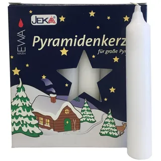 Ewa-Jeka Pyramidenkerzen weiß, groß, 18 Stück