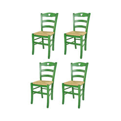 T M C S - Tommychairs - Set 4 chaises CUORE pour cuisine, bar et salle à manger, robuste structure