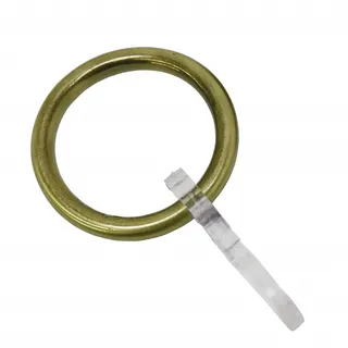 GARDINIA Gardinenringe mit Faltenlegehaken, Metall Messing-antik für Ø 20 mm, 6er Pack, 6