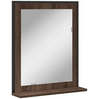 vidaXL Badspiegel mit Ablage Braun Eichen-Optik 50x12x60 cm