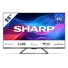 SHARP 55GR8265E – 55 Zoll Fernseher 4K UHD QLED Google TV – 144Hz, Dolby Vision IQ, Dolby Atmos - Solar-Fernbedienung