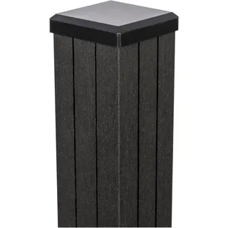 GROJA Fertigzaun Pfosten zum Einbetonieren inkl. Kappe Anthrazit 7 x 7 x 150 cm