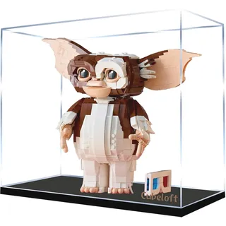 Acryl-Vitrine für Lego 21361 Gremlins Gizmo Bauset, Staubdichte Transparente Box - Nur Vitrine, Schaukasten Kompatibel mit Lego 21361 (3MM-Black Base)