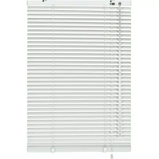 Deco Company Alu-Jalousie ohne Bohren, Zum Klemmen, Inkl. Klemmträgern, Sichtschutz, Lichtschutz, Blendschutz, Aluminium-Jalousie, Weiß, 145 x 175 cm