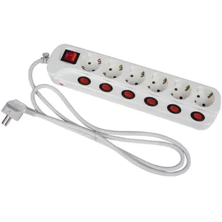 Heitronic Steckdosenleiste 1,5 m Weiß 6 St.