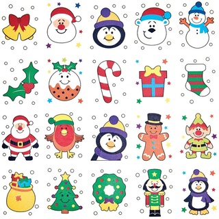 Baker Ross FX408 Weihnachten Tattoos-80 Stück, Temporäre Tattoos, Kleine Adventskalender Geschenke, Nikolausgeschenke für Kinder