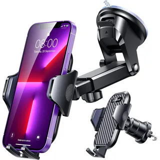VANMASS 2025【Militär-Klasse】 Handyhalterung Auto Upgrade【Stärkste Saugnapf & Lüftungshaken】 4 in 1 Handy Halterung Auto 360° Drehbar Handyhalter Auto auf Armaturenbrett Scheibe für iPhone Samsung usw