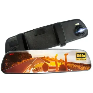 ZEUOPQ Dashcam Full HD Autokamera 1080P Rückfahrkamera Rückspiegel Dashcam Dashcam (aus ABS-Kunststoff, ultra-dünne Design, mit Bewegungserkennung und Loop-Videoaufnahme usw., Unterstützung TF-Karte von bis zu 32G) schwarz