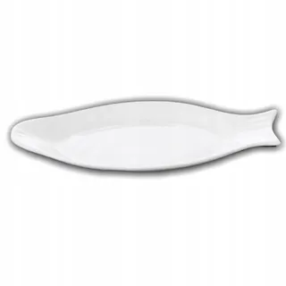Wilmax WL-992008/A Porzellan Fischteller, Weiss, 31.5cm Länge