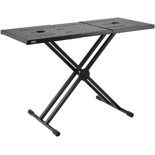 Vevor DJ-Tischständer, (32'-43') x 18" tragbarer DJ-Laptop- und Controller-Ständer, DJ-Pult, höhenverstellbarer DJ-Ständer, faltbarer Doppel-X-Keyboardständer und Tischplatte, Audio-Mixer-Ständer