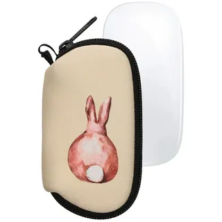 kwmobile Hülle kompatibel mit Apple Magic Mouse 1/2 - Neopren Hülle für PC Mouse Schutzhülle - Computer Maus Tasche - Neopren Tasche für PC-Maus - Braun Weiß Beige