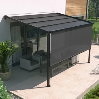 empasa Vorhang für elektrische Pergola - zwei Größen wählbar - Polyester Stoff - Aluminium Kassette - Sonnenschutz / Sichtschutz - Sonnenschutzrollo - Zubehör - Pergola Markise
