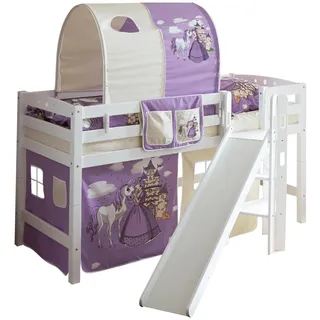 90 x 200 cm Buche massiv weiß horse-lila