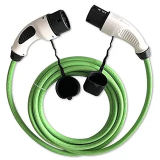 ZENCAR EVSE EV Ladekabel für Elektrofahrzeuge Elektroauto Typ 2 - Typ 2 16A 3-Phasig 11kW Grün 6 Meter Kostenlose Tragetasche