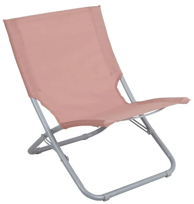 Liegestuhl Melodi von Brafab aus Aluminium und Stoff, modern klappbar, pink, leicht und robust