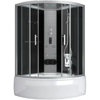 SANOTECHNIK Dampfdusche Schwarz, Weiß, Glas, 120x120x227 cm, Badezimmer, Baden & Duschen, Duschkabinen