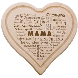 Spruchreif® Frühstücksbrett Frühstücksbrettchen in Herzform · Brotzeitbrett mit Gravur · Holzbrett Herz · Geschenke für Eltern · Geschenke für Mama/Oma · Frühstücksbrettchen Holz