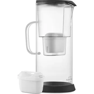 SILBERTHAL Wasserfilterkanne Schwarz/Transparent 2,7L