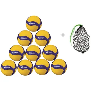 Mikasa Volleyball VS123W -1133 10er Ballpaket inkl. Ballnetz