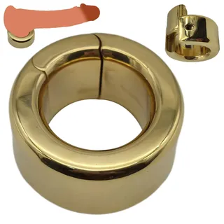 Hrekssi Extra Dicker Cockring Hodenring für den Mann, Gold Runden Metall Penies Ring FüR Sex Ballstretcher Hodengewicht Hodenstrecker SM Hodensack Stretcher Extrem Sex Toys Für Männer