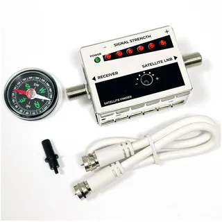 HB-DIGITAL Satfinder Satfinder mit LED und Signalton und Kompas, Einfach per Anschlusskabel zwischen LNB und Receiver geschaltet. weiß