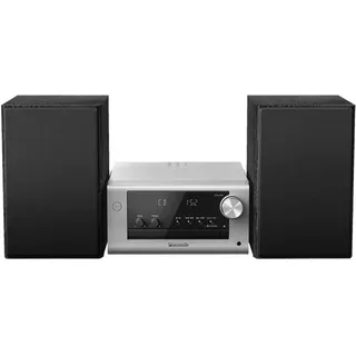 Panasonic SC-PM704EG-S Micro HiFi System mit 80W, CD, Bluetooth, DAB+, silber