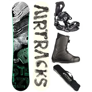 Airtracks Snowboard Snowboard Komplett Set Steezy Wide » Mod. 25 (Snowboard Set Steezy Rocker+Bindung Master+Boots+Bag, 4 St., 4er Pack) 47 Master Atop | 145 cm