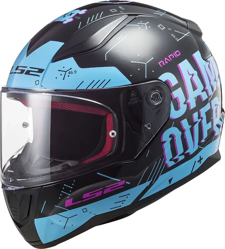 LS2 FF353 Rapid Player Schwarz Sky Blau Gr. XL 61/62