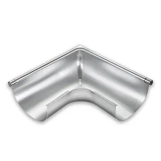 Grömo Zubehör Sanitärinstallation, Zink-Rinnenwinkel 90Grad, 280mm, Außeneck halbrund