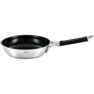 Rösle Bratpfanne SILENCE PRO ProCeraPlus Ø 28 cm, Antihaft & Robust - Hitzebeständig bis 260 °C, Keramikversiegelung, Edelstahl 18/10, Silberfarben/Schwarz, 51 x 29,5 x 9,5 cm