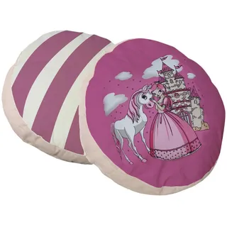 Mid.you Kinderkissen Ticaa 925682 Kissensatz, Pink, Textil, Pferd, Füllung: Polyester, 40x40 cm, pflegeleicht, Kinder- & Jugendzimmer, Kindermöbel, Kinderbetten, Kinderbettzubehör