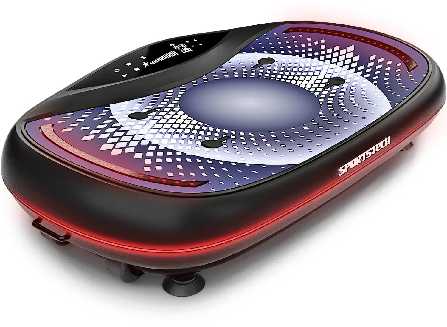 Sportstech Vibrationsplatte VP500, mit 4D Vibrations-Technologie, 60 Geschwindigkeitsstufen, LED Beleuchtung, verschiedene Modi, für Ganzkörpertraining