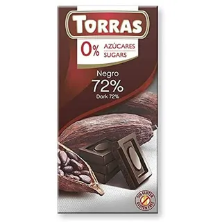 Torras Schokolade ohne Zuckerzusatz, Schokolade ohne Zuckerzusatz, Dark Chocolate 72%, Tafel (75g)