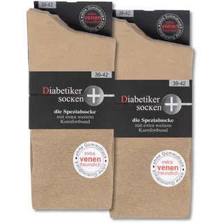 Diabetiker Socken ohne Gummi & Naht aus 97% Baumwolle für Damen und Herren 6 Pk