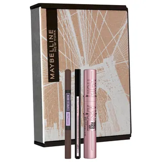 Makeup Set für einen perfekten Augen-Look, Mit Sky High Mascara, Hyper Easy Liquid Eyeliner (Nr. 800 Black) und Brow Satin Duo Augenbrauenstift (Nr. 04 Deep Brown), 3-teilig