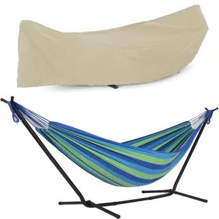 Garten Outdoor Hängematten Abdeckung Wasserdicht Hängematten Schutzhülle,Geeignet Outdoor für Hängematte und hängematte mit Gestell,Hängematten-Abdeckung(Size:210D-370x140x93cm,Color:Off-White)