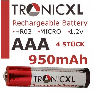 TronicXL 950mAh Wiederaufladbare Akku AAA für Original Mobilteil DECT Batterie Wiederaufladbar Akkus