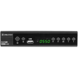 Cabletech Tuner H.265 HEVC (DVB-C, DVB-T, DVB-T2), TV Receiver, Schwarz